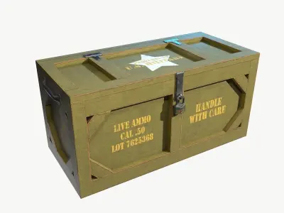 Wooden Military Case PBR Low-poly 3D model