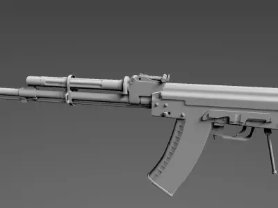 AK 74M SPETSNAZ AAA 3D MODEL Low-poly 3D model