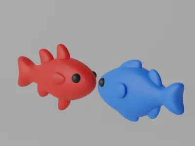 Cartoon Cute Fish 3D model