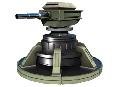 Sci-fi Turret PBR Low-poly 3D model
