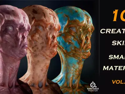 10 Creature skin smart material  VOL01 3D model
