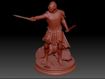 Roman Gladiator Warrior Maximus Sculpture split with joints 3D print model