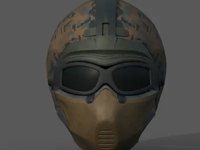 Helmet scifi military combat 3d model low soldier  Low-poly 3D model