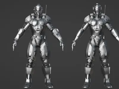 Sci-fi Super Soldier - UE4 Skeleton - Game Ready   Low-poly 3D model