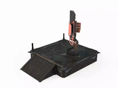 Future sci-fi antenna computer 3D model