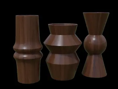 Decorative wooden vase Free low-poly 3D model