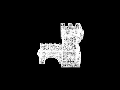 Stylized Watchtower and Gate Low-poly 3D model