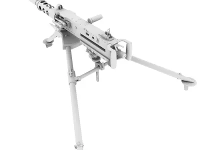 Browning M2 Low-poly 3D model