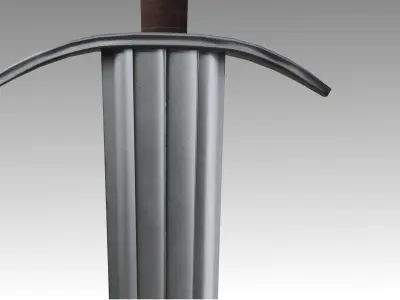 Bastard sword Free low-poly 3D model