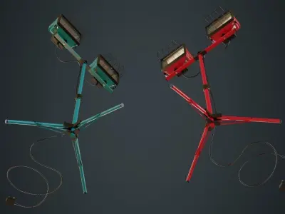 Mobile Construction Light 1A Low-poly 3D model