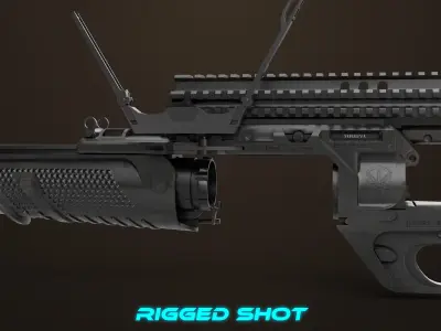 Grenade Launcher 05 Black All PBR Unity UE Textures Low-poly 3D model