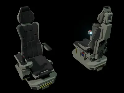 Sci-Fi Pilot-Command Chair 3D model
