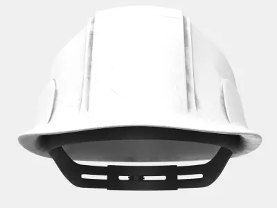 Hard Hat - Construction Gear White Dirty 3D model