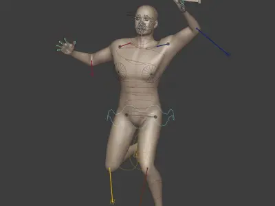 Surfer Model -- High Quality FK and IK Rigging 3D model