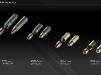 Russian Ammunition Low-poly 3D model