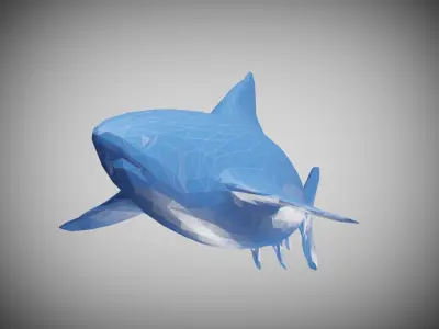 Geometric Shark Low-poly 3D model