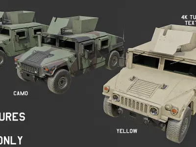 Humvee M1151A1 Low-poly 3D model