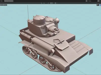 Vickers MK VIb Tank Base Mesh Low-poly 3D model
