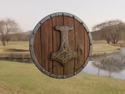 Viking Shield - Game-ready Low-poly 3D model