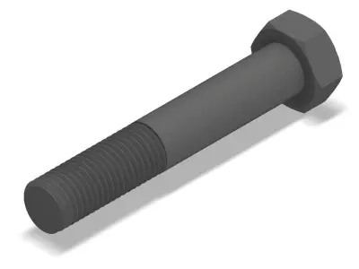Bolt Partial Thread Hexagonal Head M24x140mm 3D model