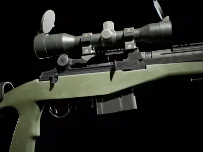 PBR - M14 Designated Marksman Rifle  - Game-Ready 3D Asset Low-poly 3D model