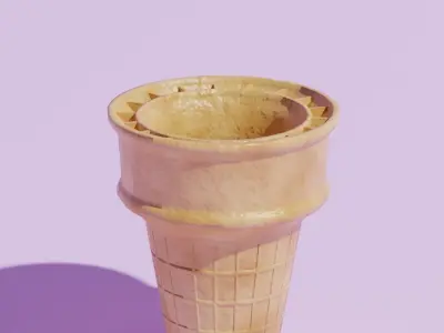 Ice Cream Cone Low-poly 3D model