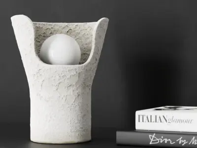  Eno Ceramic Xona Moon Lamp Model, White 