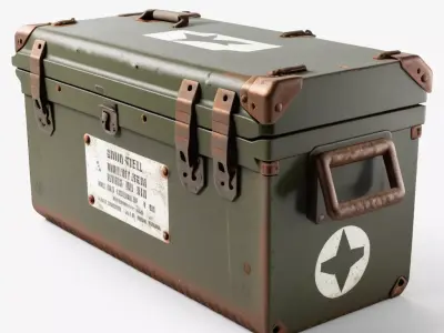 Military Ammo Crate Storage Box 3D model