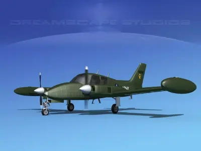 Cessna U-3B Blue Canoe V08 3D model