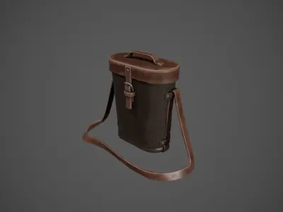Dark Brown Leather Binocular Bag Low-poly 3D model