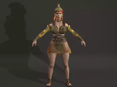 Athena Low-poly 3D model