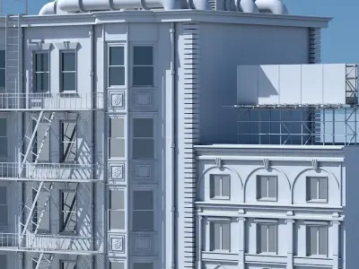 Commercial Building Facade 05 3D model