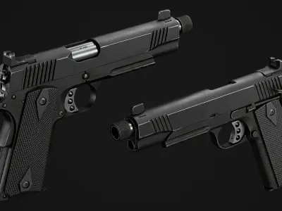 1911 pistols Low-poly 3D model