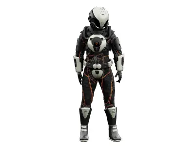 CYBER ASTRONAUT-D  Rigged for Unreal Engine - Unity - MIXAMO 3D model