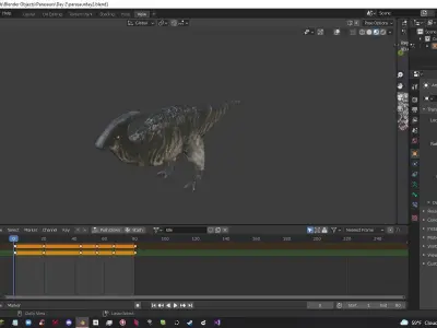 Textured Parasaur also known as parasaurolophus Low-poly 3D model