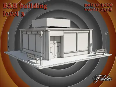 BAR level Low-poly 3D model