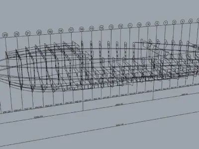 LIFE SIZE 3D motorboat hull model 3D model