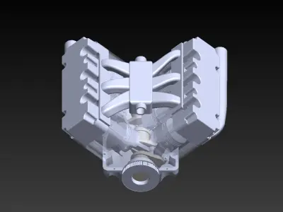 Dimension Accurate V6 Engine 3D Model with Individual Parts 3D model