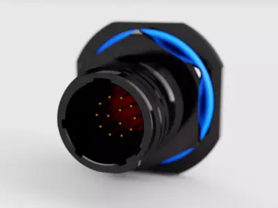 D38999 24ZB35PN 13 Pin Mil Spec Connector 3D model