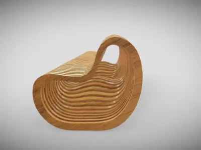 Organic Bench  Low-poly 3D model