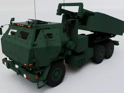 M142 High Mobility Artillery Rocket System Military Vehicle Low-poly 3D model
