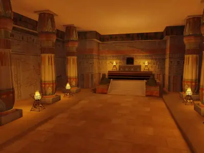 Ancient Egypt Chamber with Secret Box 3D model