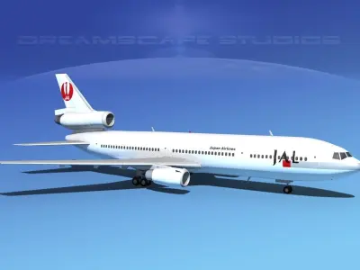 Douglas DC-10 Japan AirLines 3D model