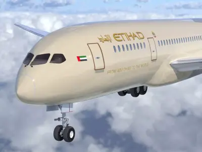 Boeing B- 787 Dreamliner Etihad Airlines High detailed model 3D model