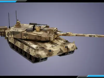 K2 Black Panther LowPoly-3D Model-6 Skins-4K tex-Rigged Tank Low-poly 3D model