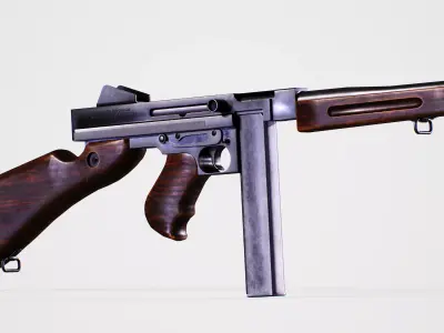 M1 THOMPSON - II WOLRD WAR - EUA ARMY Low-poly 3D model