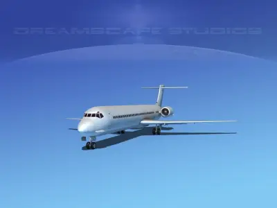McDonnell Douglas MD-88 LP SS Low-poly 3D model