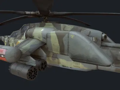 Helicopter Mi-28 Low-poly 3D model