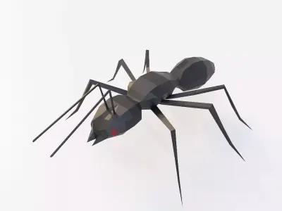 Ant low poly 3d model Low-poly 3D model