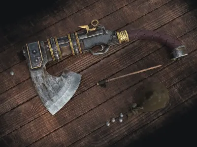 AXEGUN V2 Low-poly 3D model